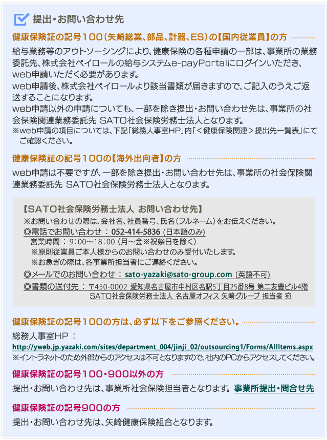 提出・お問い合わせ先